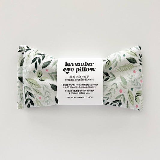 Lavender Eye Pillow - Botanicals White & Green