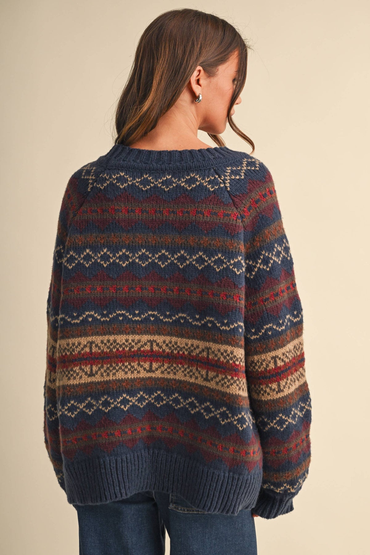 Fair Isle Thick Knit Sweater