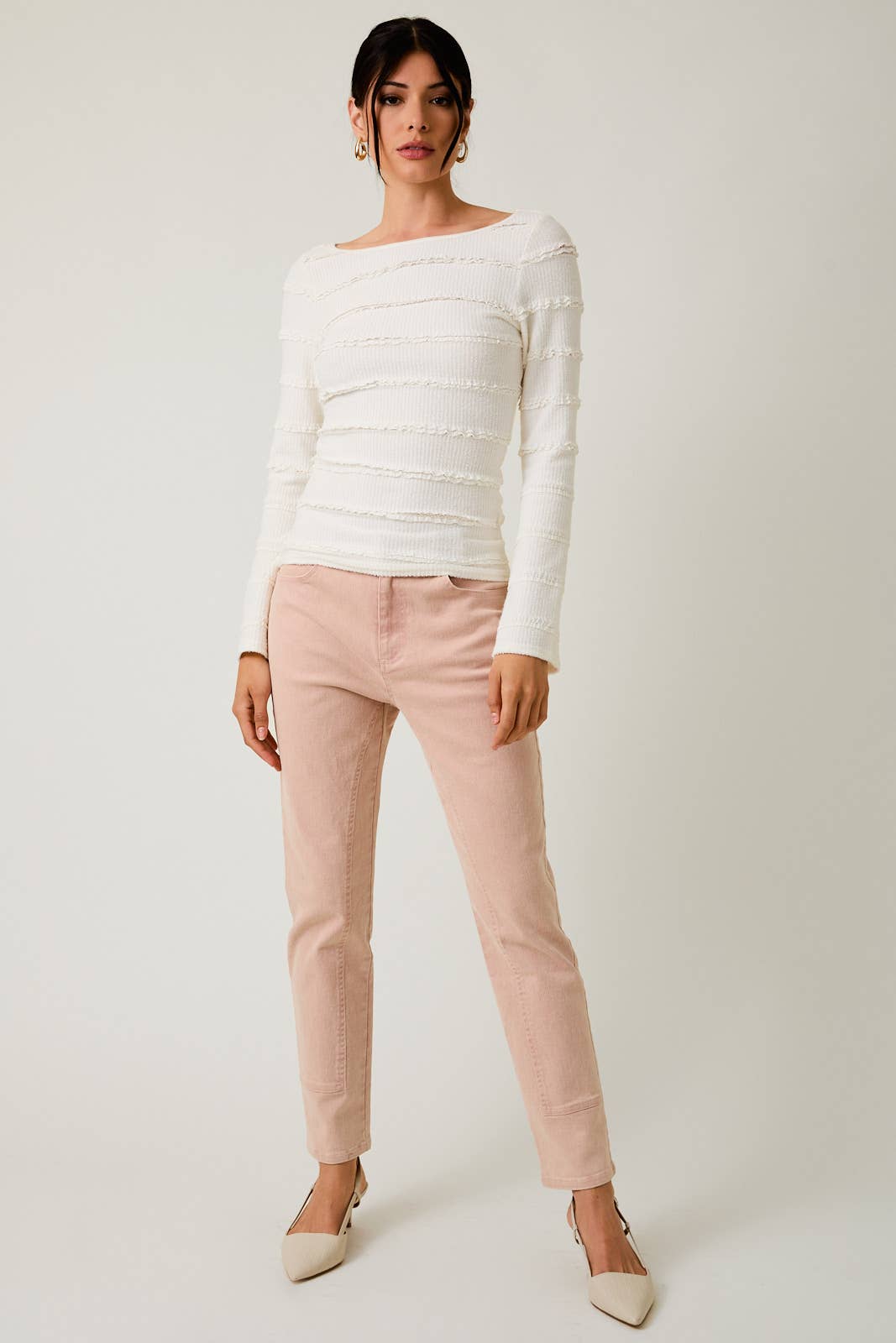 Long Sleeve Brushed Lace Top