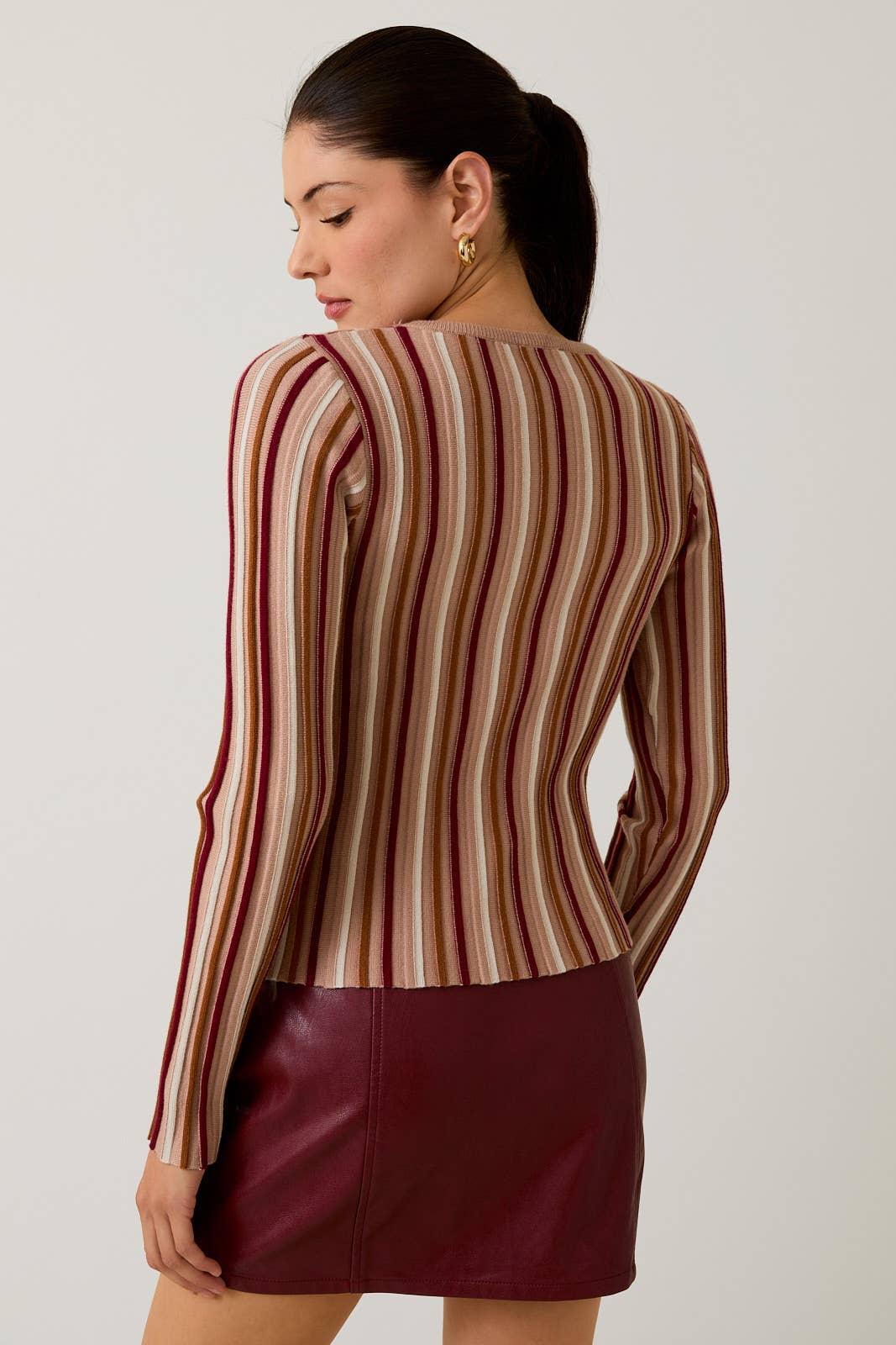 Vertical Stripe Knit Top