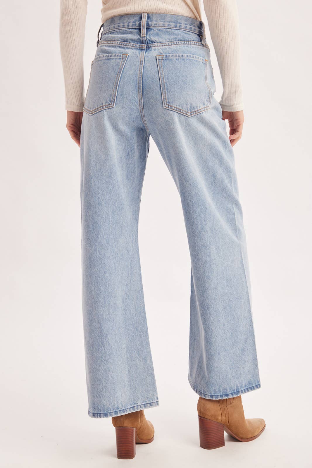 Seam-Front Wide-Leg Trouser Denim