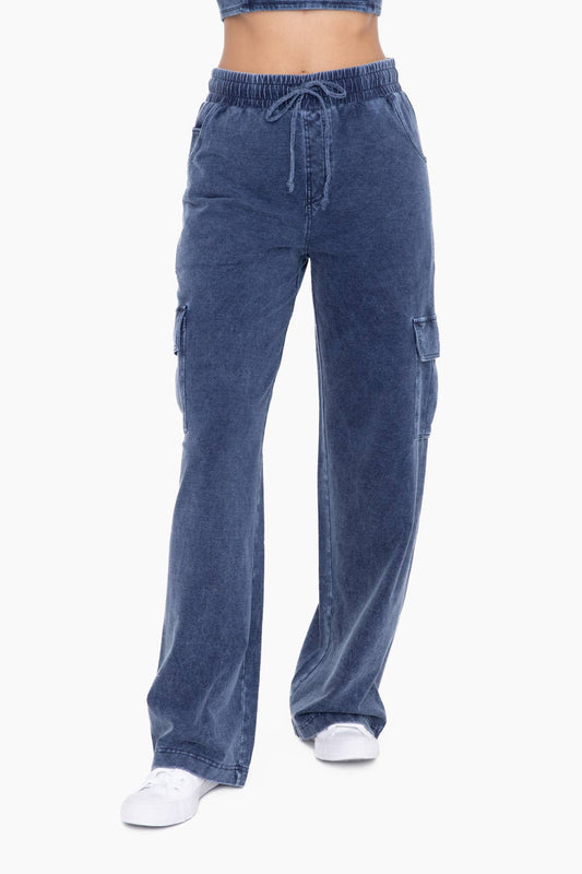 Mineral Wash Cotton Cargo Pants