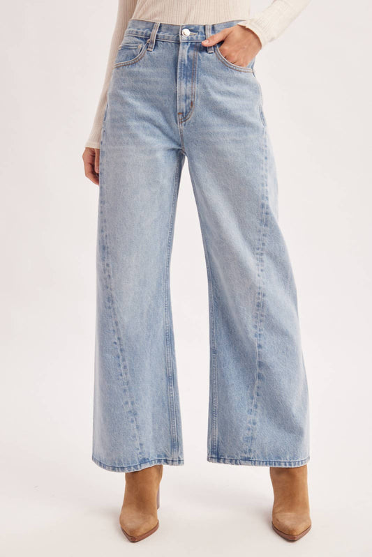 Seam-Front Wide-Leg Trouser Denim