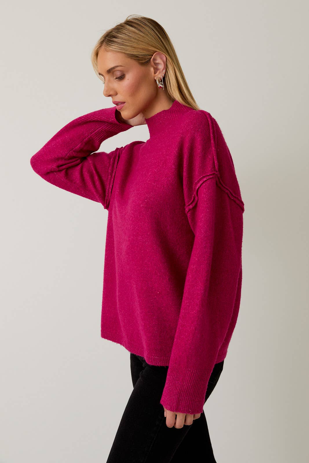 Berry Good Mock Neck Sweater