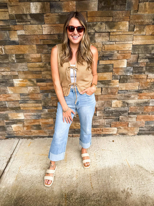 Victoria Cuffed Straight Jeans