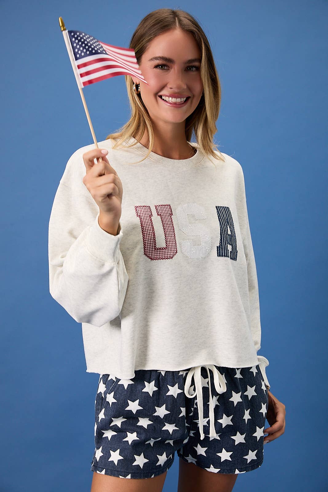 USA Quilted Crew Neck