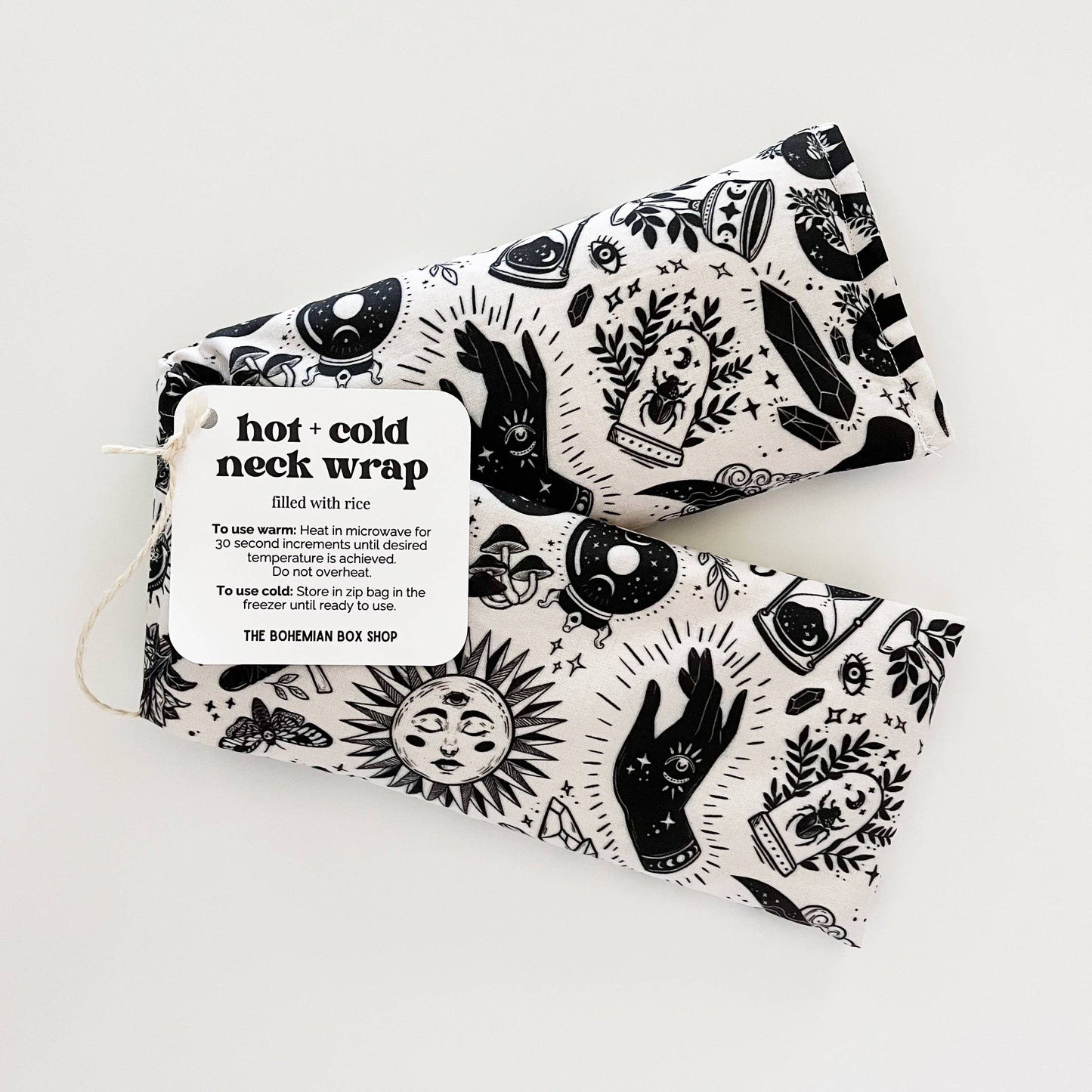 Hot & Cold Therapy Neck Wrap - Black & White Witchy Vibes