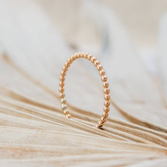 Beaded Stacking Ring | 14k Gold Fill & Sterling Silver