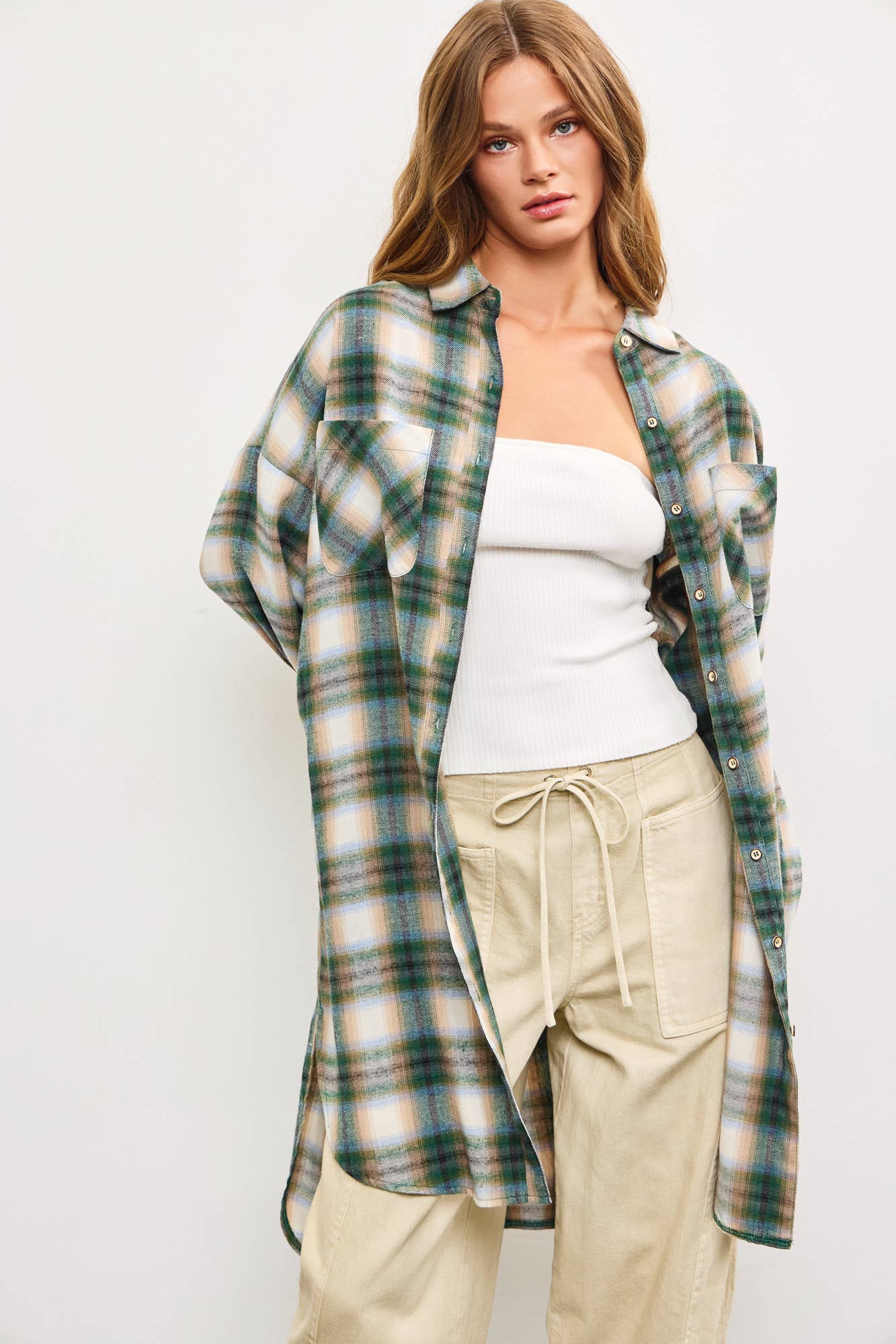 Weekend Plaid Shirt Dress