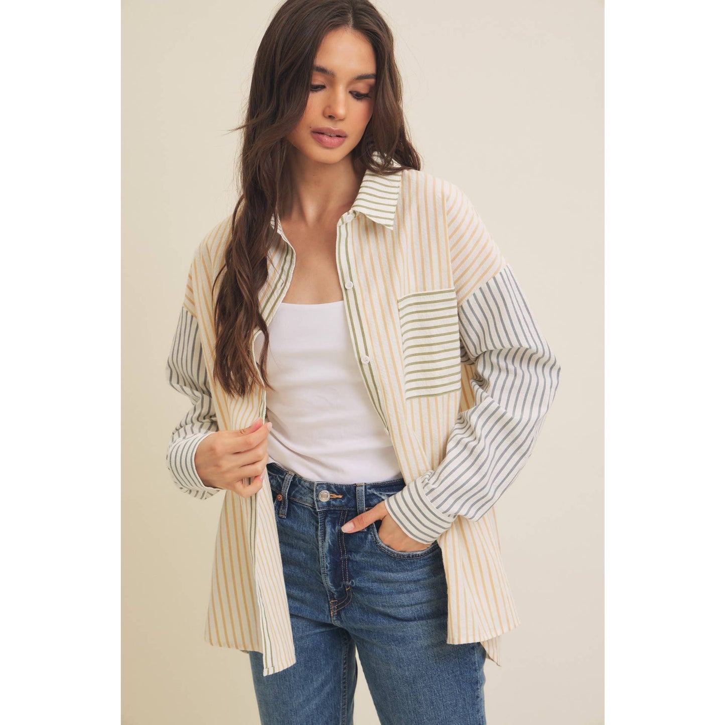 Spring Striped Button Down