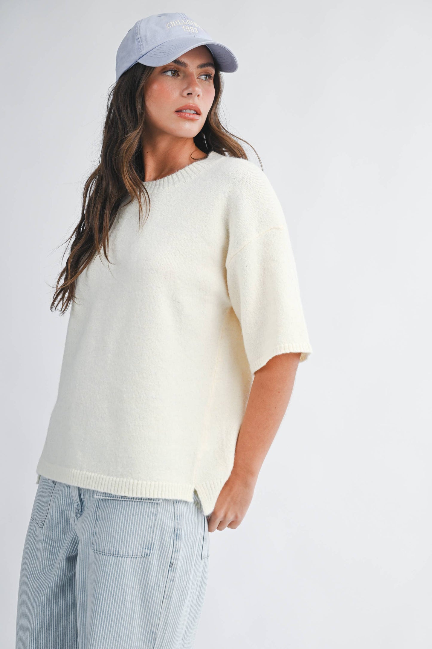 Effortless Short Sleeve Knit Sweater