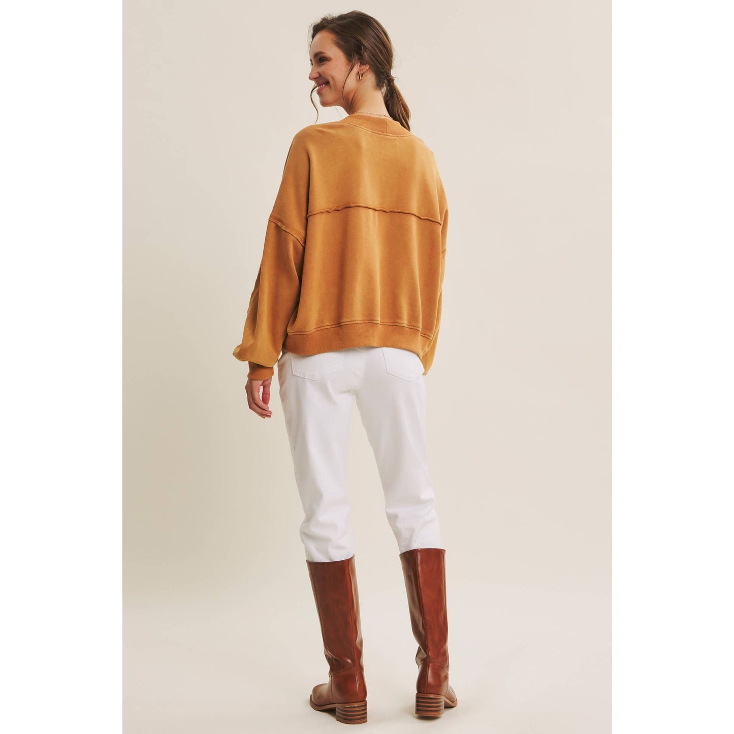 Cozy Mineral-Washed French Terry Cardigan