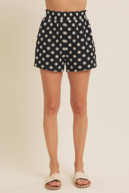 Daisy Embroidered Shorts