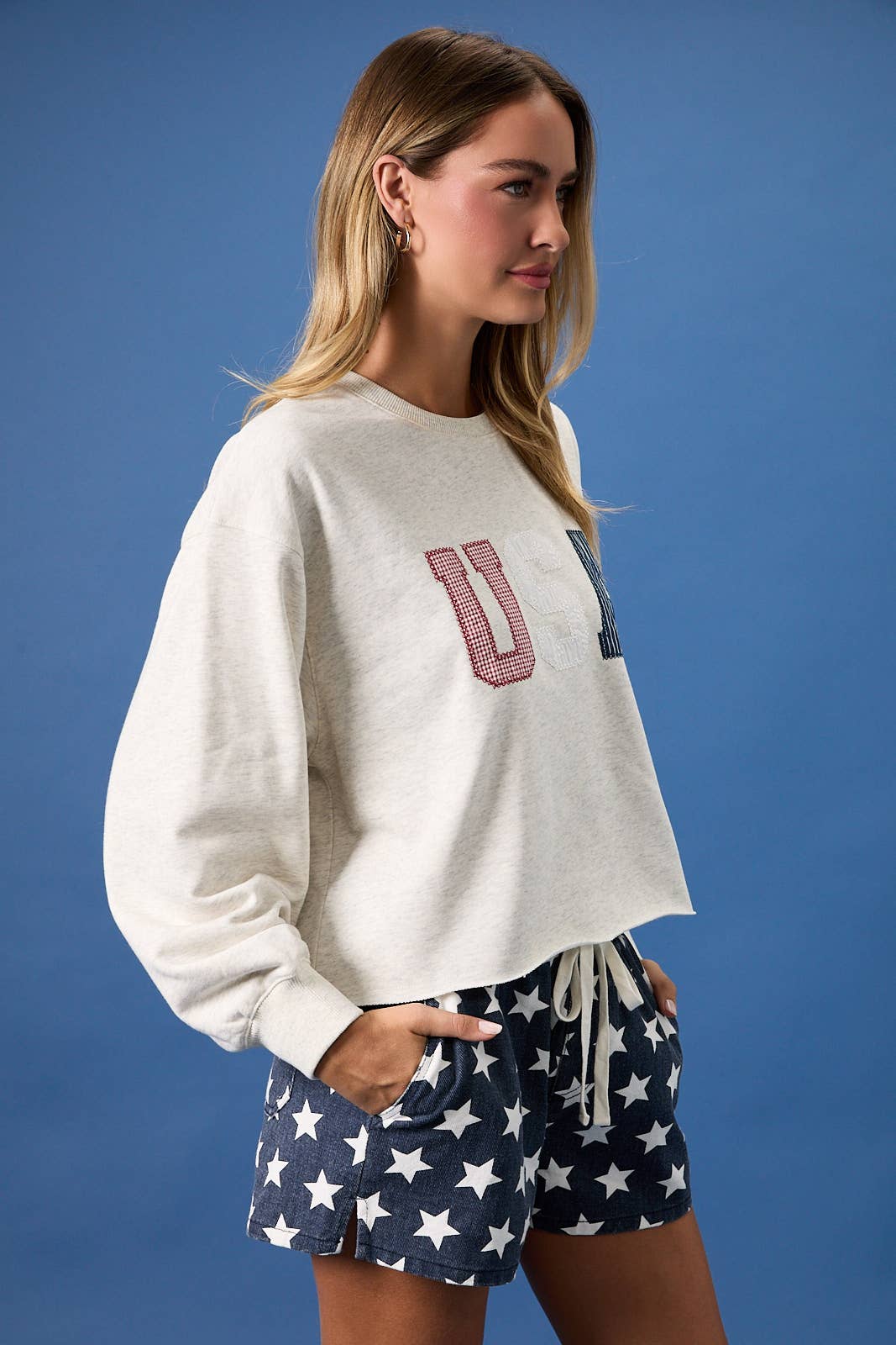 USA Quilted Crew Neck