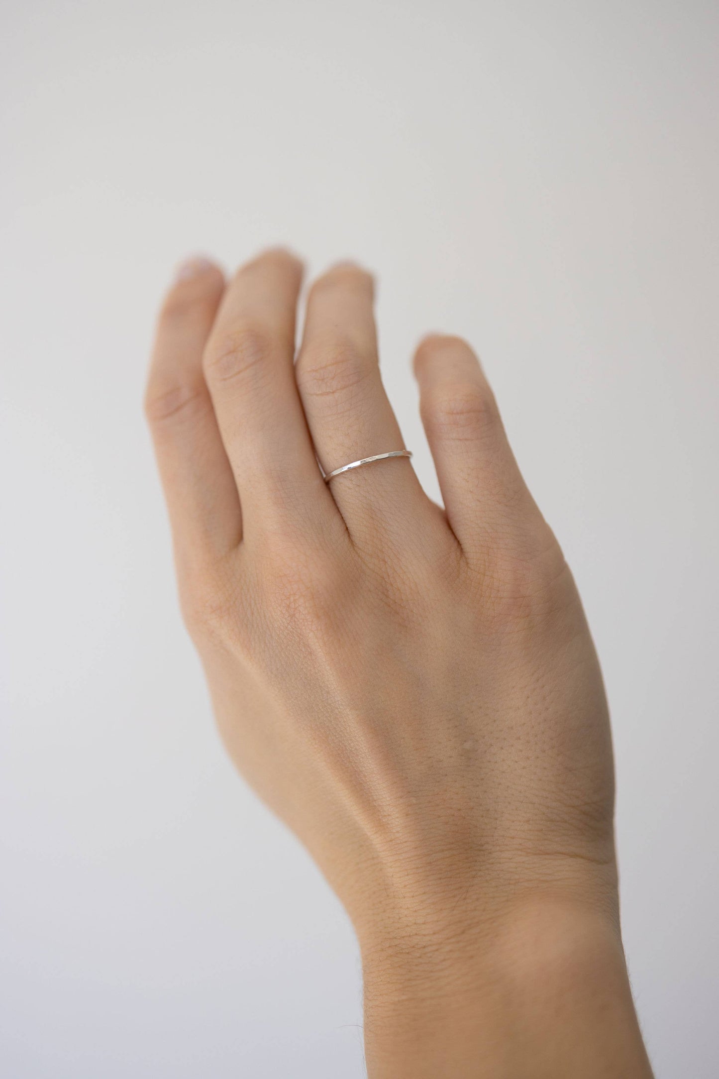 Hammered Stacking Ring in Sterling Silver
