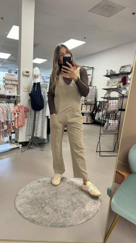 Pebble V-Neck Adjustable Overalls