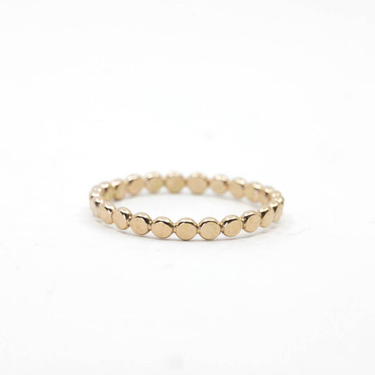 Coin Hammered Disc Stacking Ring in 14k Gold Filled