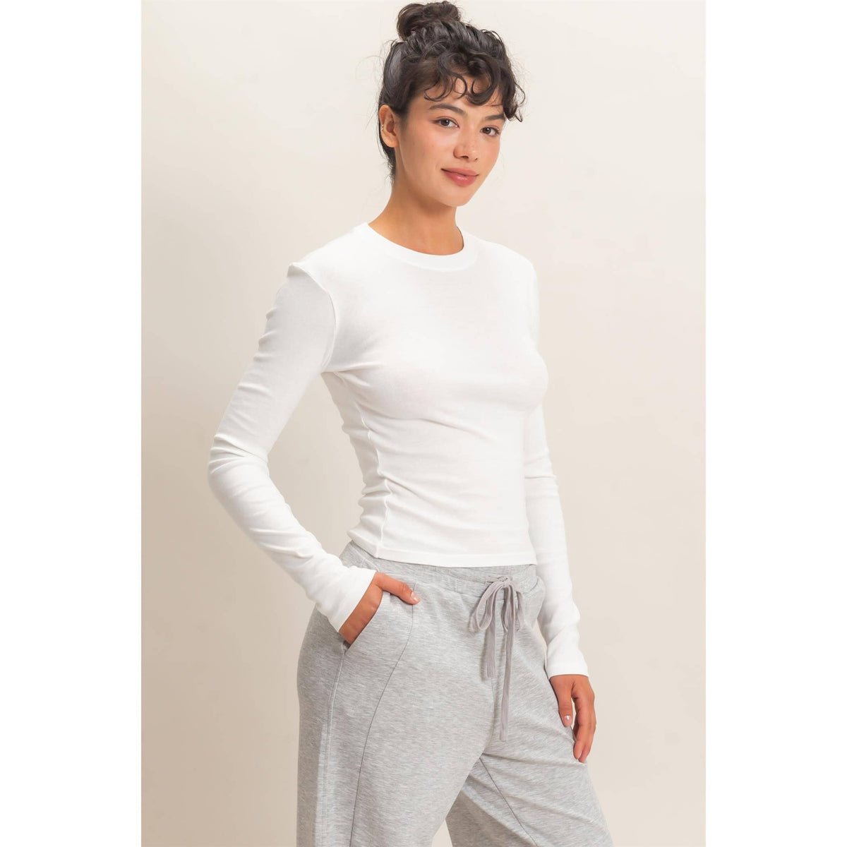 Crew Neck Long Sleeve Top