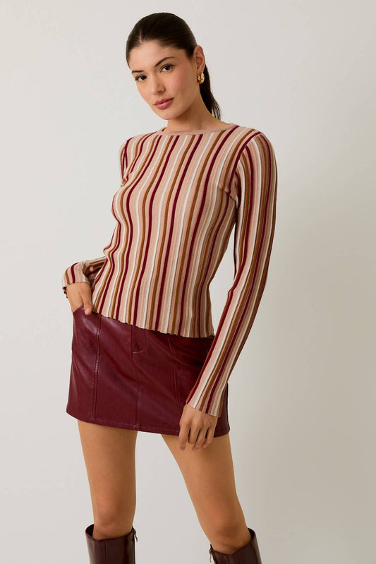 Vertical Stripe Knit Top