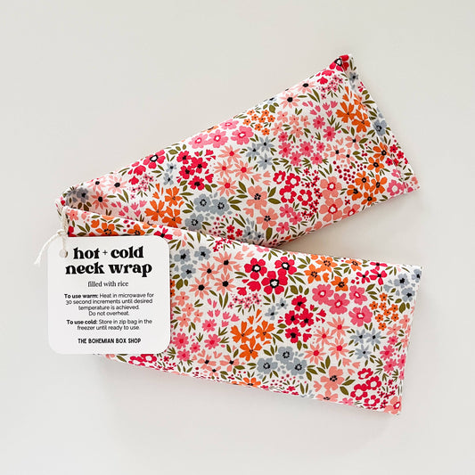 Hot & Cold Therapy Neck Wrap - Pink Small Floral