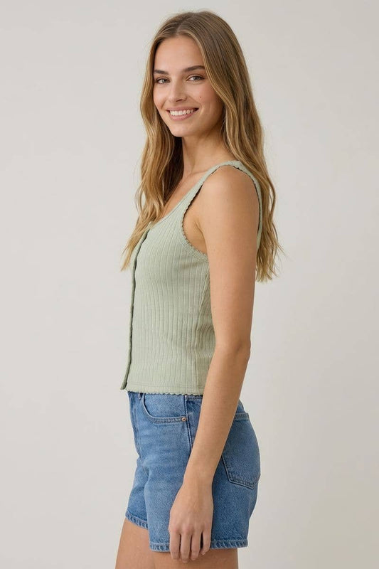 Contrast Stitching Tank Top