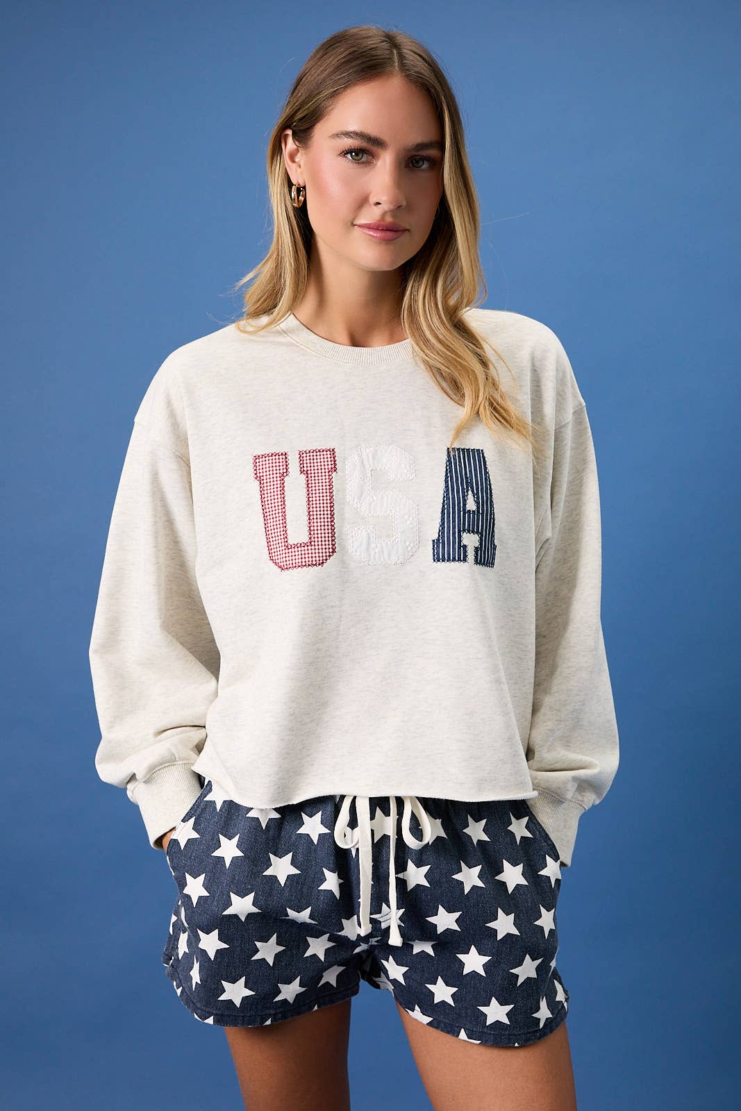 USA Quilted Crew Neck
