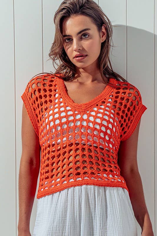 Orange Crush Crochet Knit