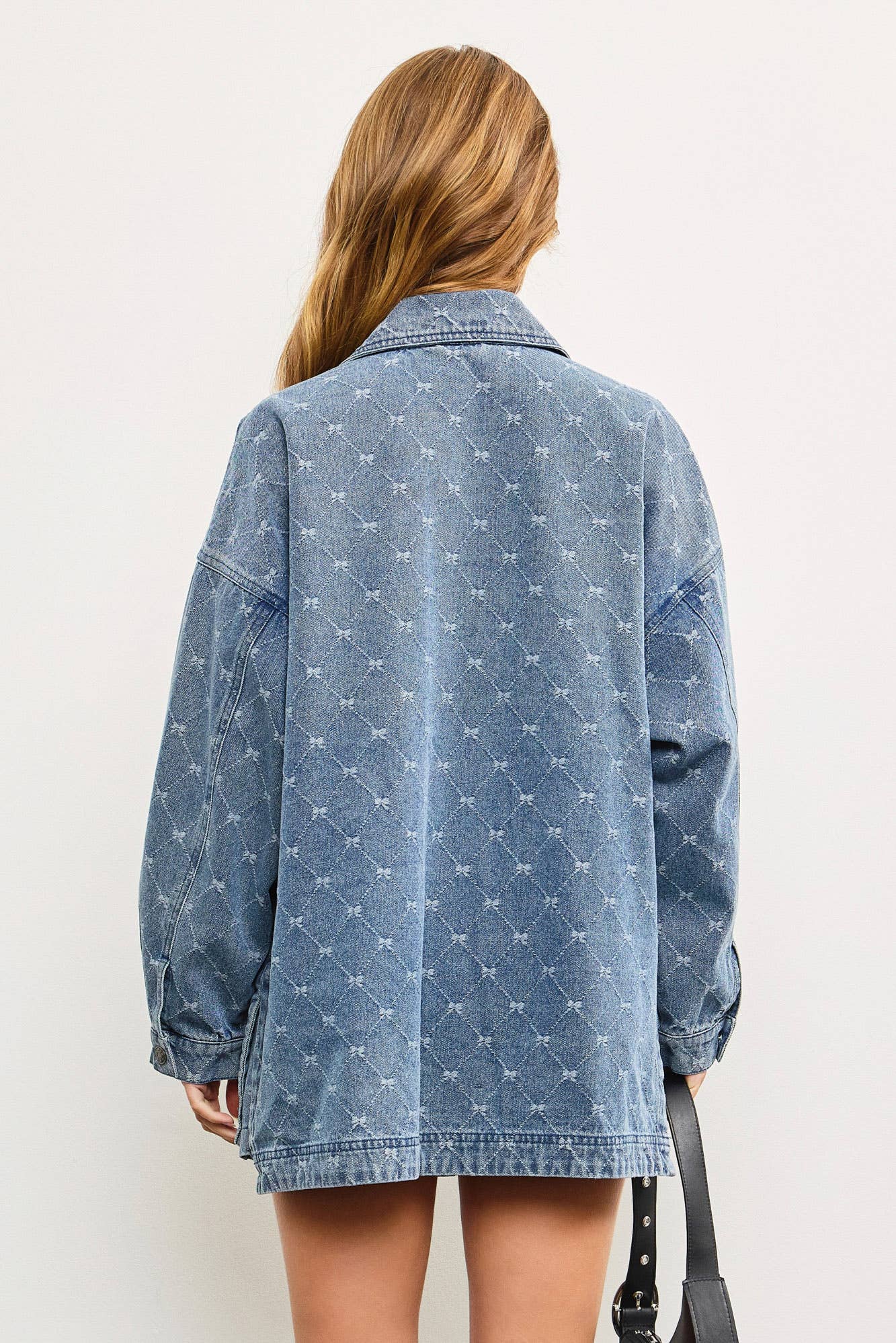 Diamonds & Bows Denim Shirt Jacket