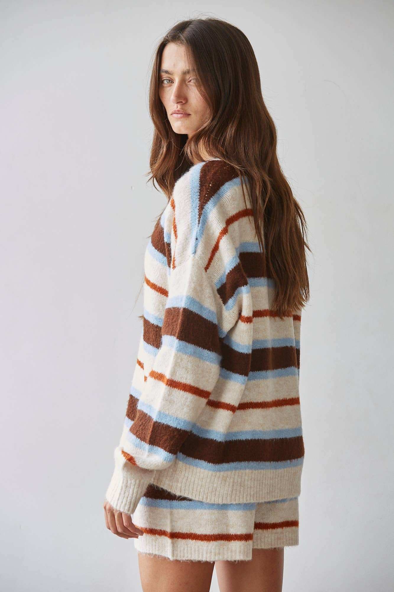 Multicolor Striped Buttondown Cardigan