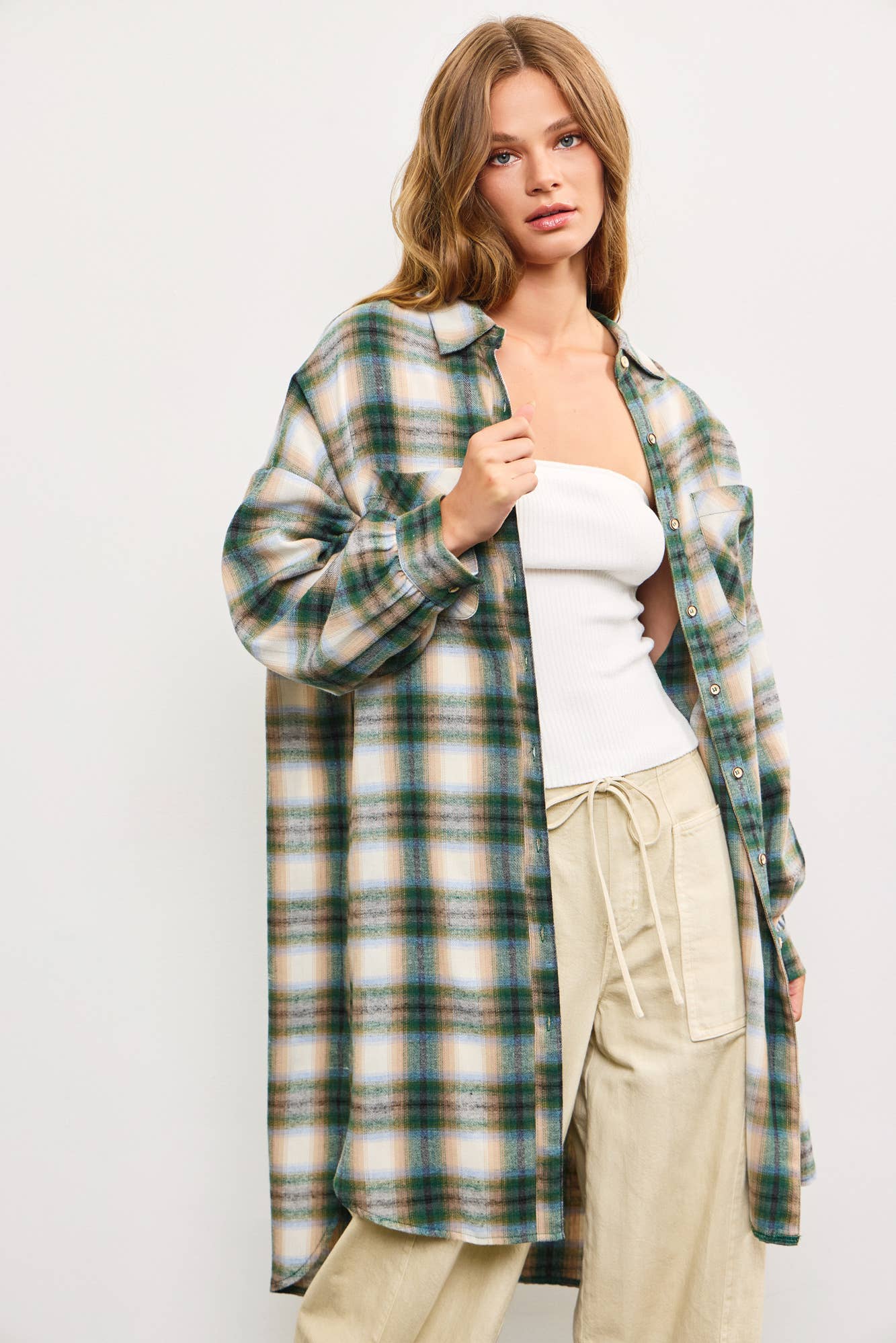 Weekend Plaid Shirt Dress