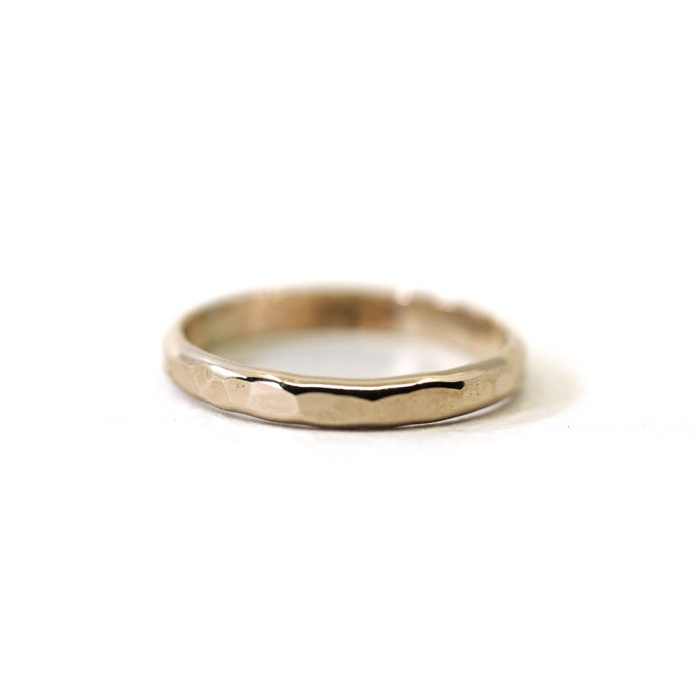 Thick Hammered Stacking Ring in Gold Filled