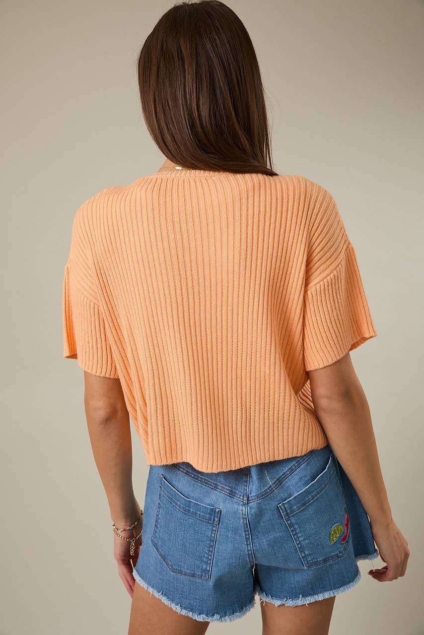 One Button Apricot Cardi
