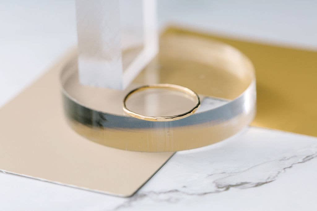 Hammered Stacking Ring in Gold Filled