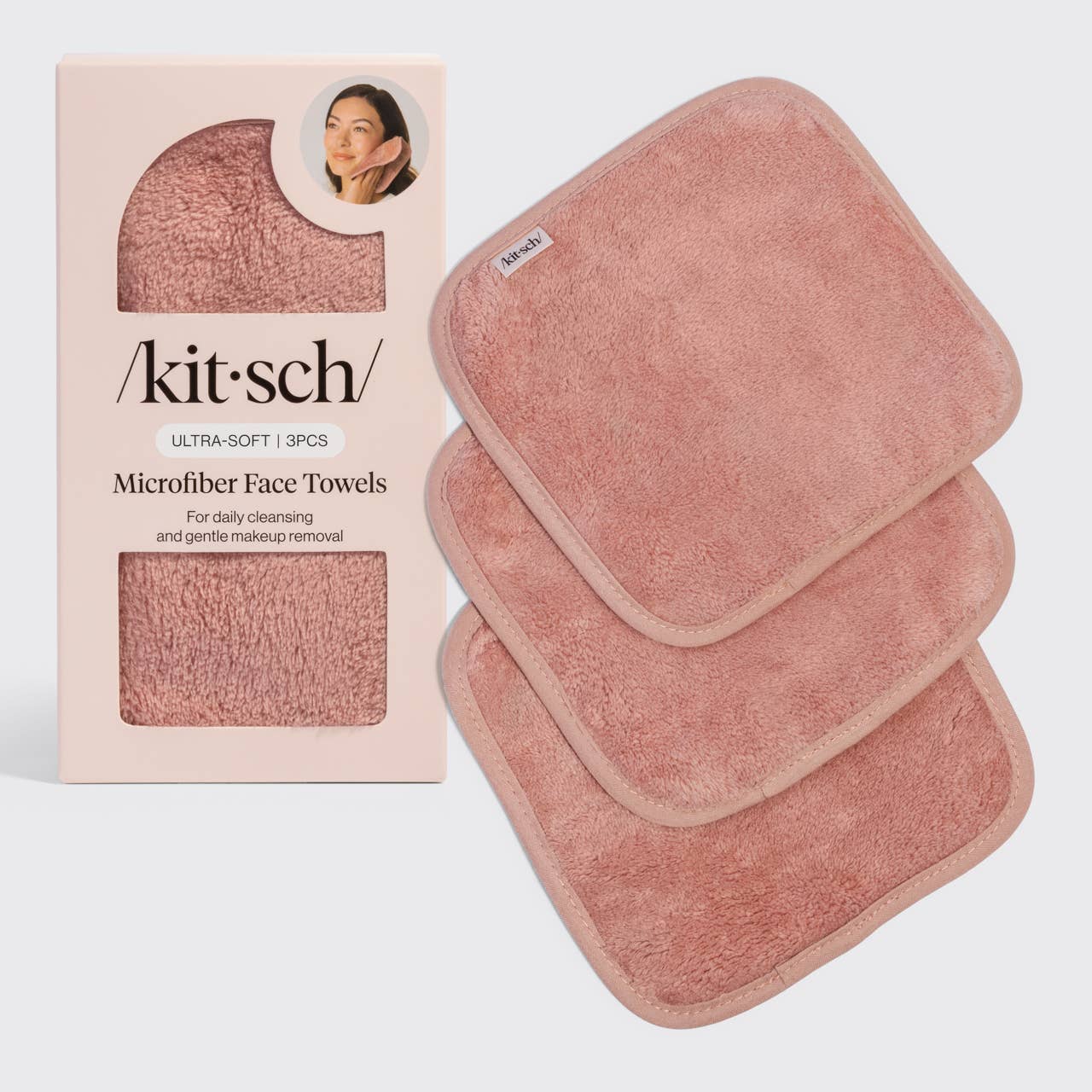 Microfiber Face Towels 3pc Set - Terracotta