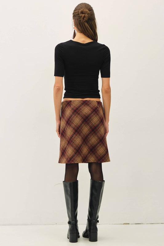 Vivian Wooly Plaid Skirt