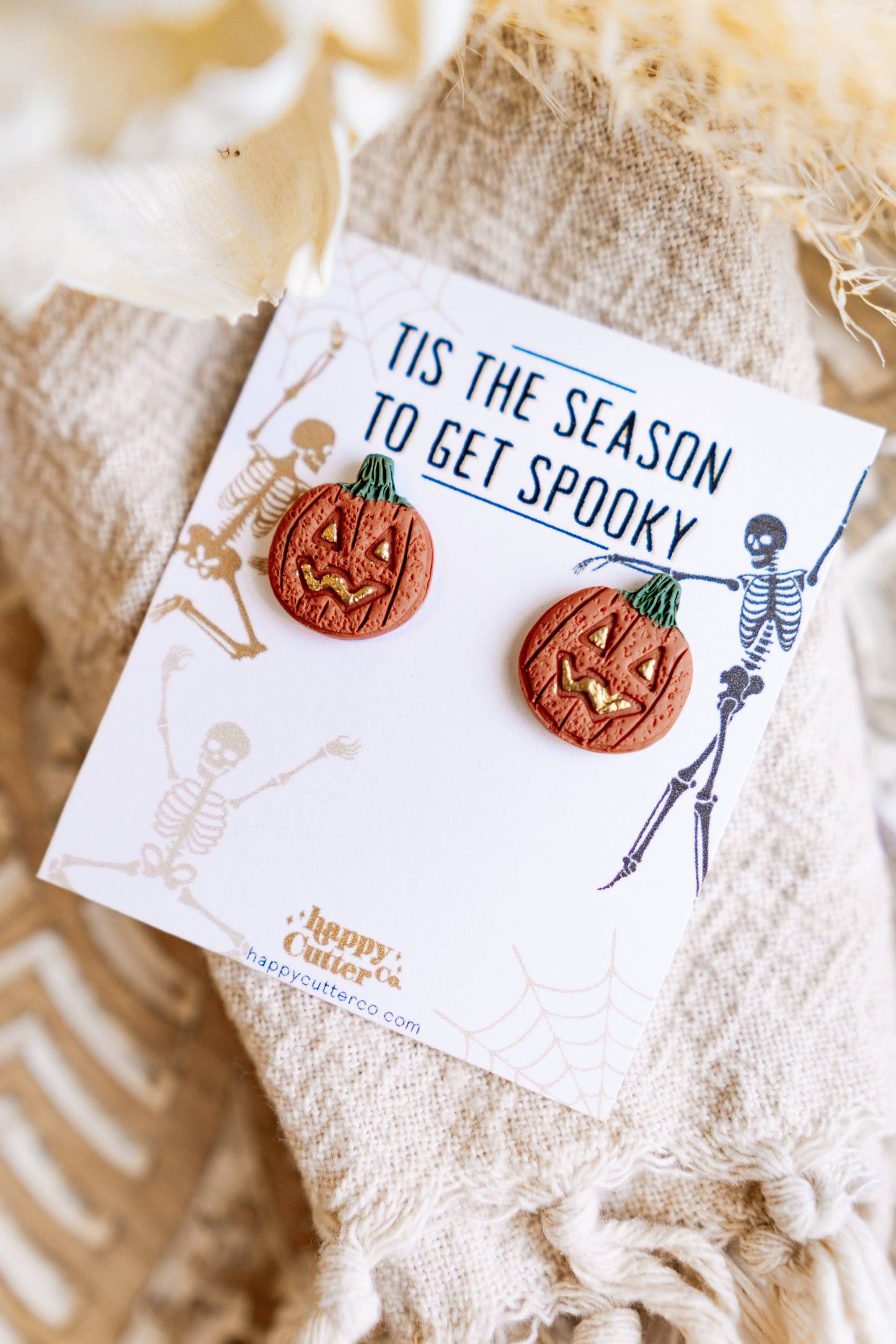 Fun Cute Halloween Stud Earrings | Jack o'lantern Studs