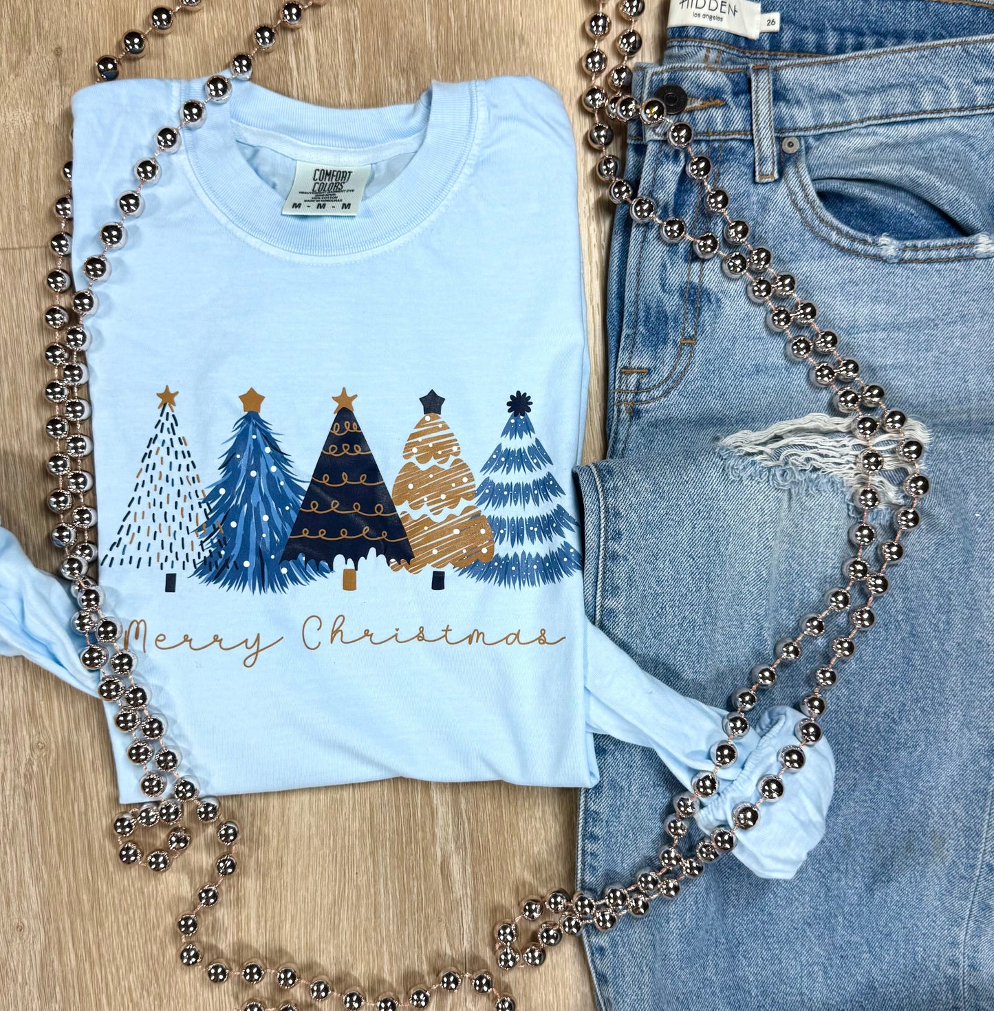 Blue Christmas Short or Long Sleeve Graphic Tee