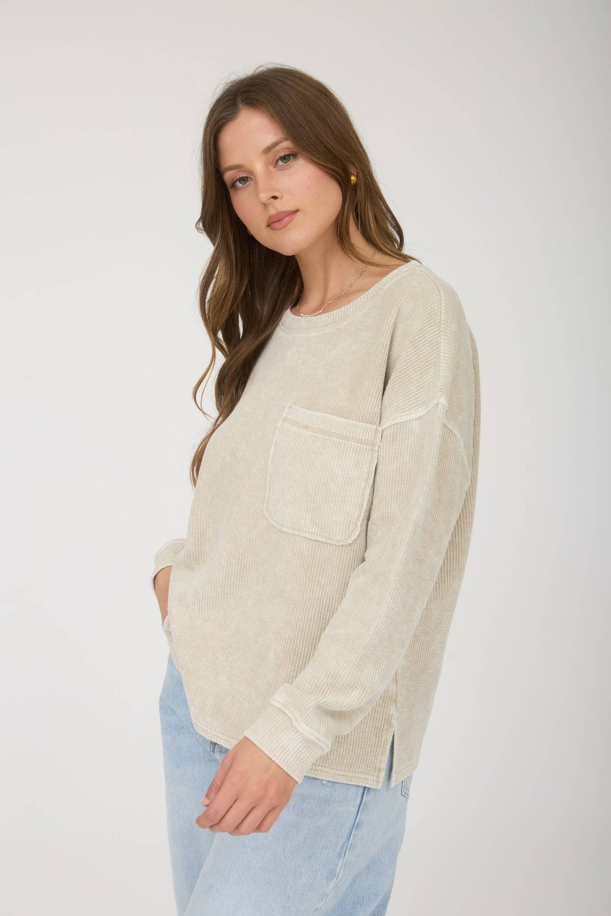 Washed Ribbed Knit