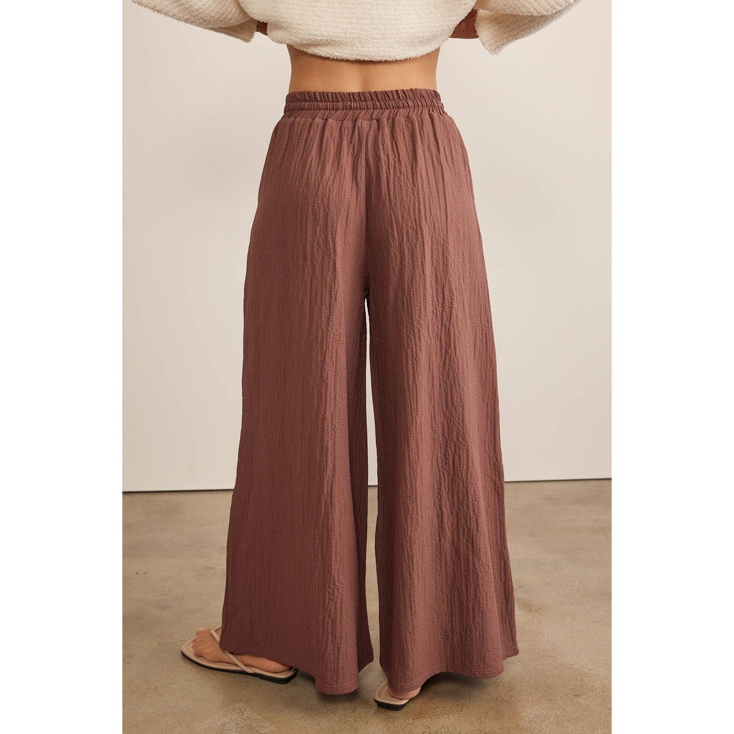 Wonka Chocolate Textured Wide Leg Pants