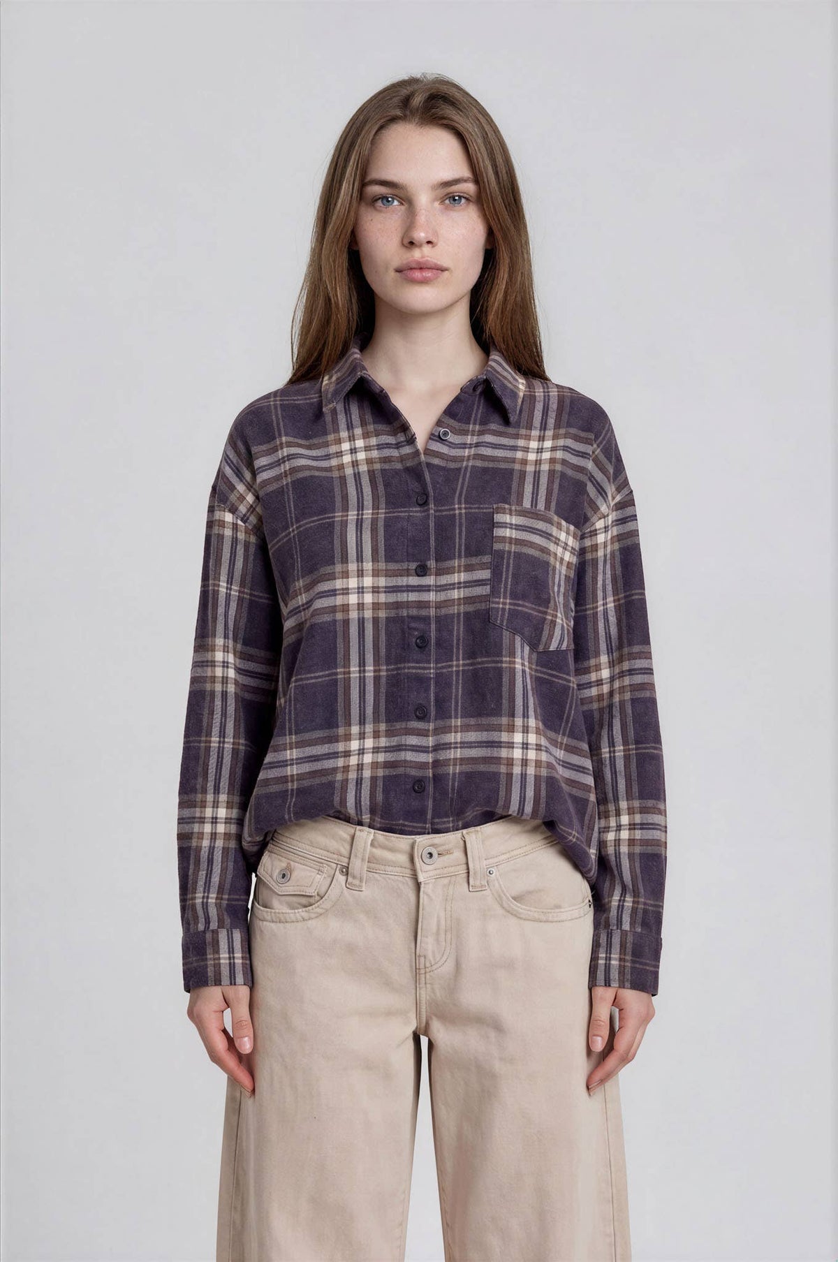 Falls Best Plaid Boxy Button Down