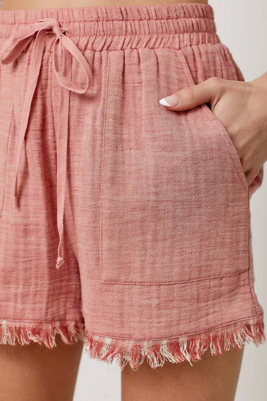 Double Gauze Fringe Shorts