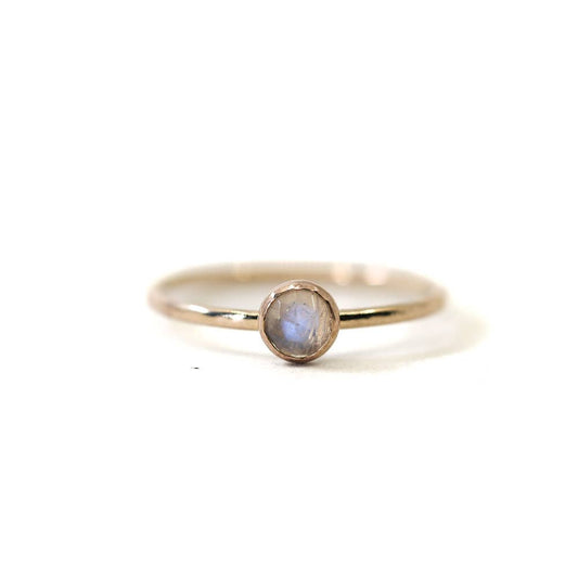 Rainbow Moonstone Stacking Ring in Gold Filled