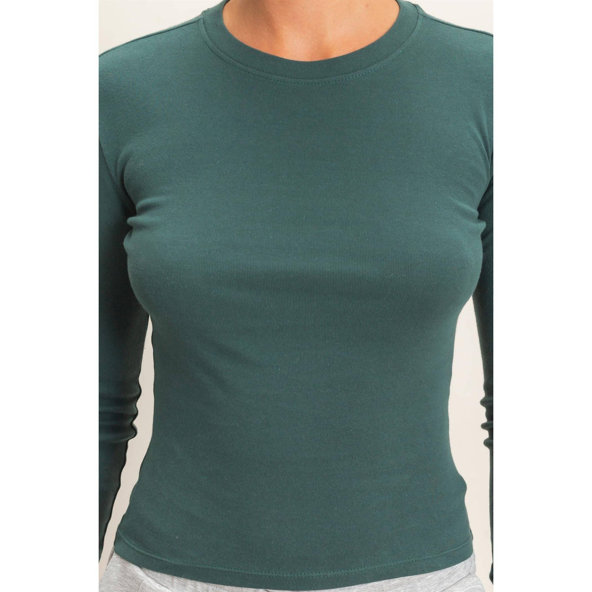 Crew Neck Long Sleeve Top