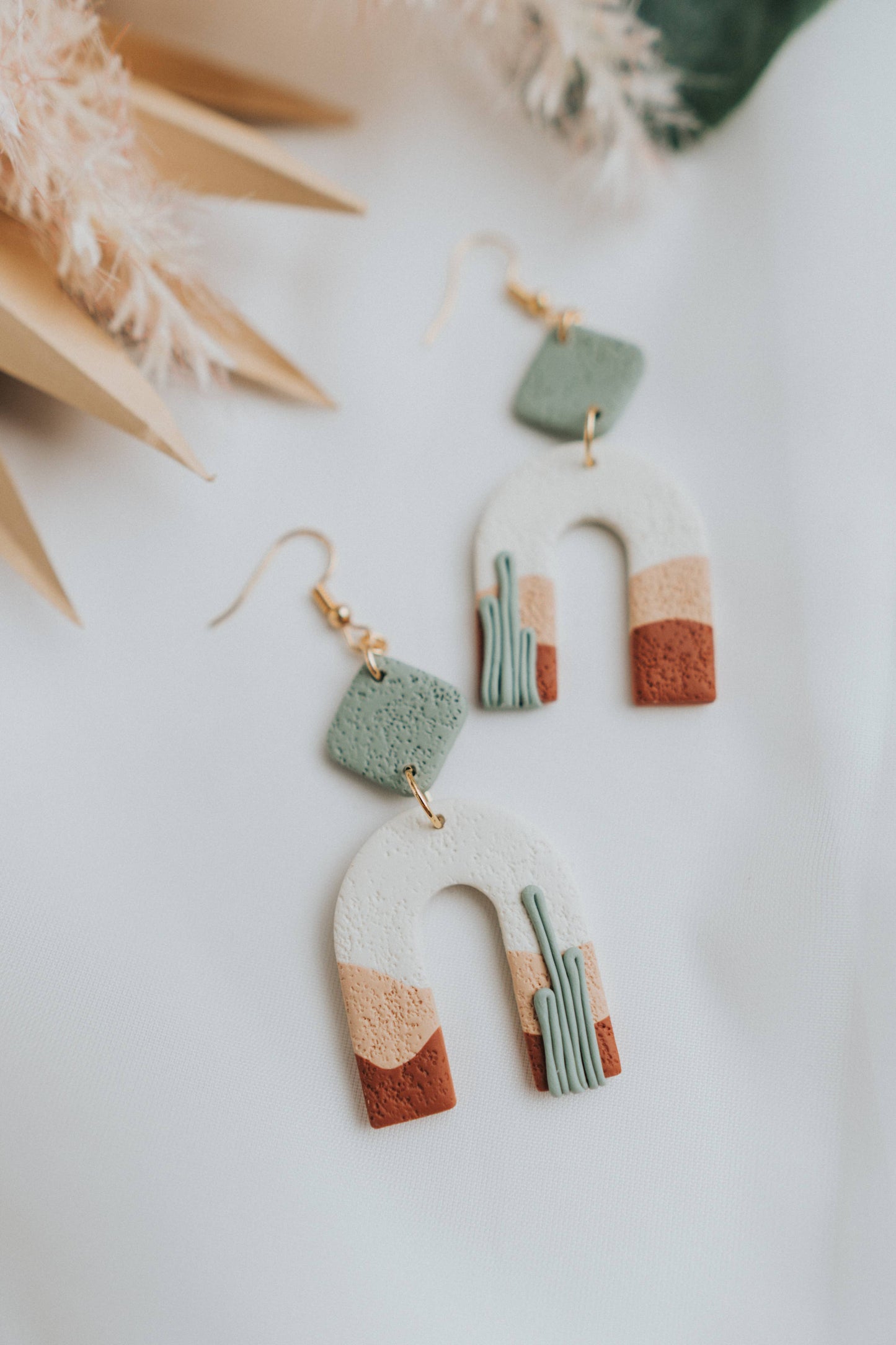 Sunset Desert Arch Clay Earrings