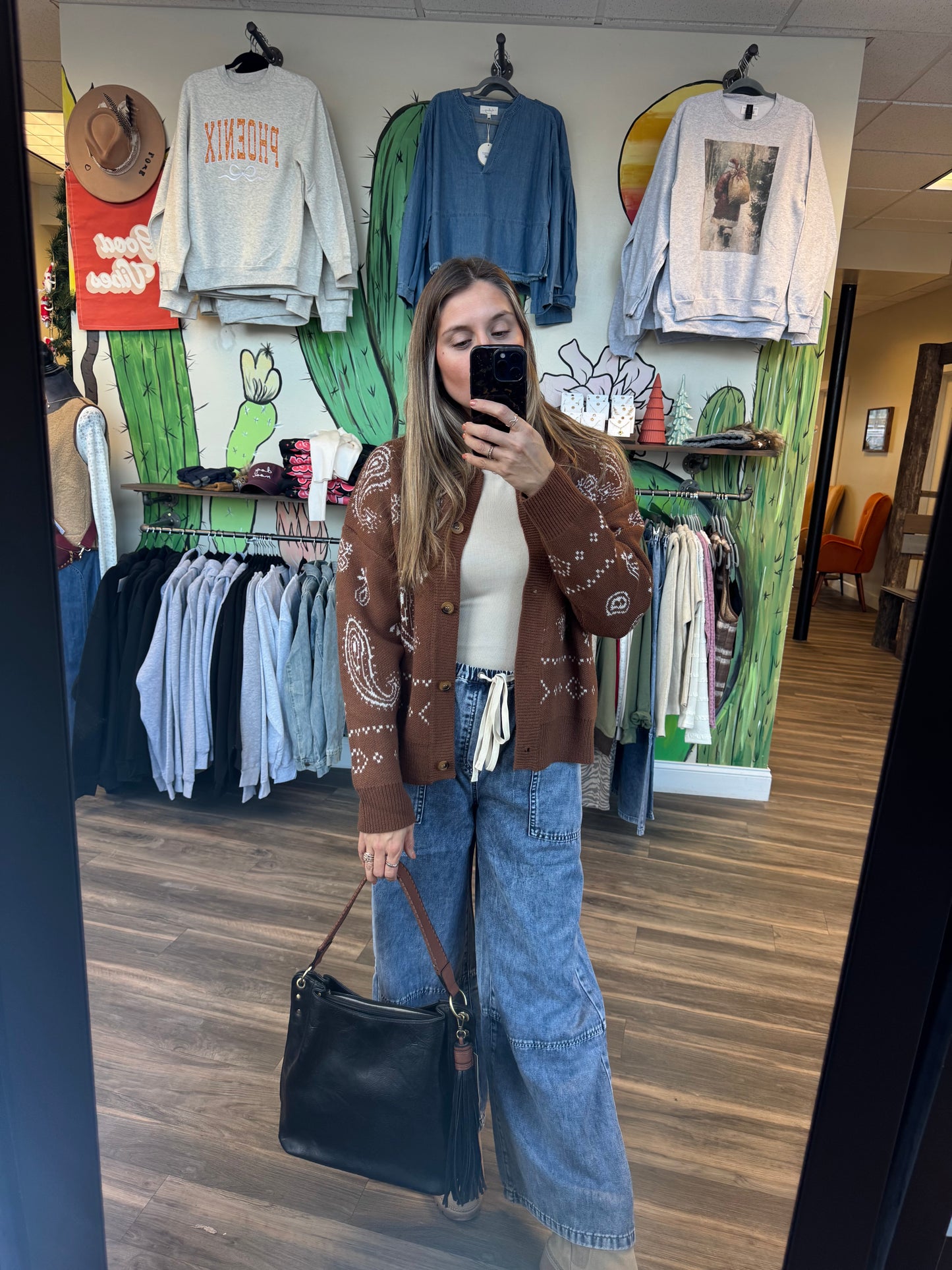 Chocolate Paisley Pattern Cardigan