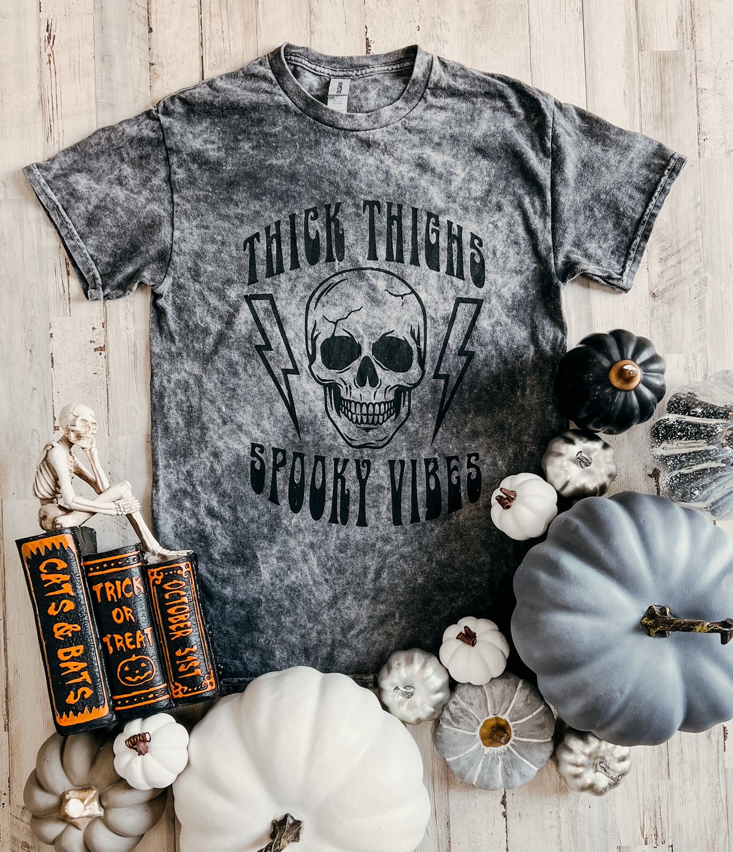 Thick Thighs Spooky Vibes (Mineral Wash Tee)