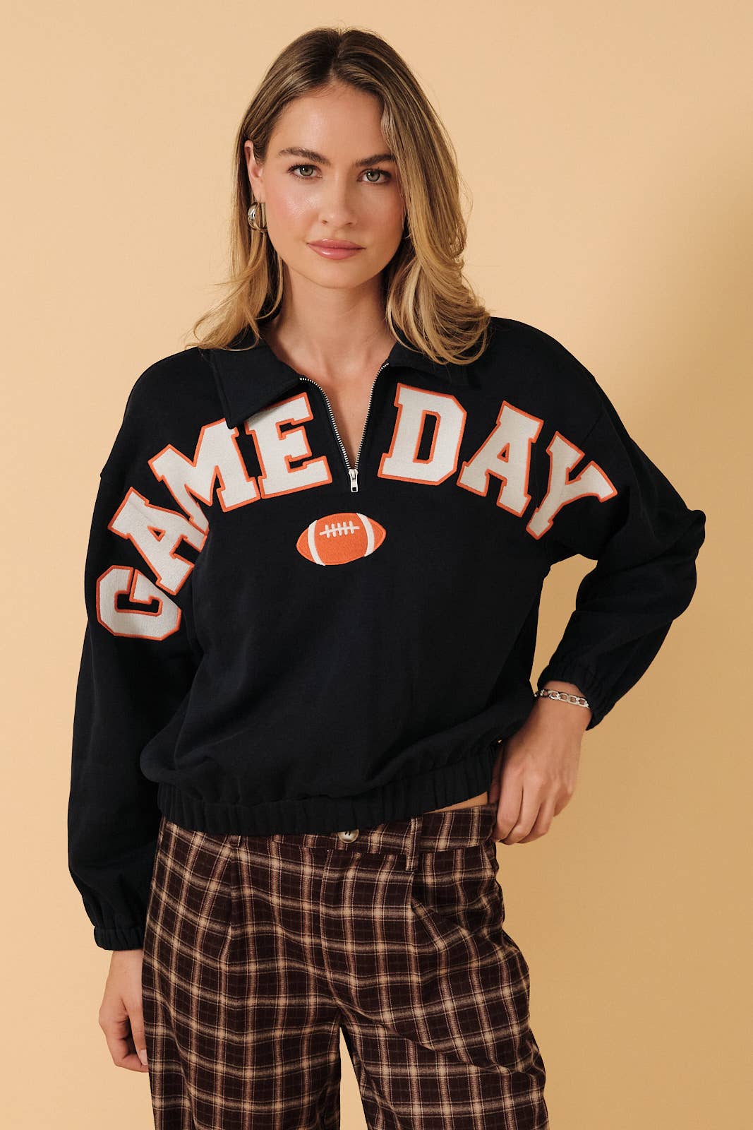 GAME DAY Half Zip Up Sweatshirt