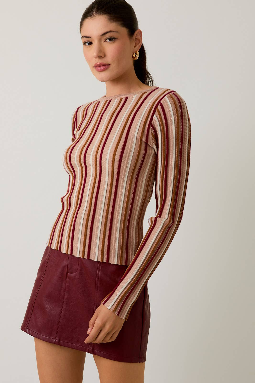 Vertical Stripe Knit Top