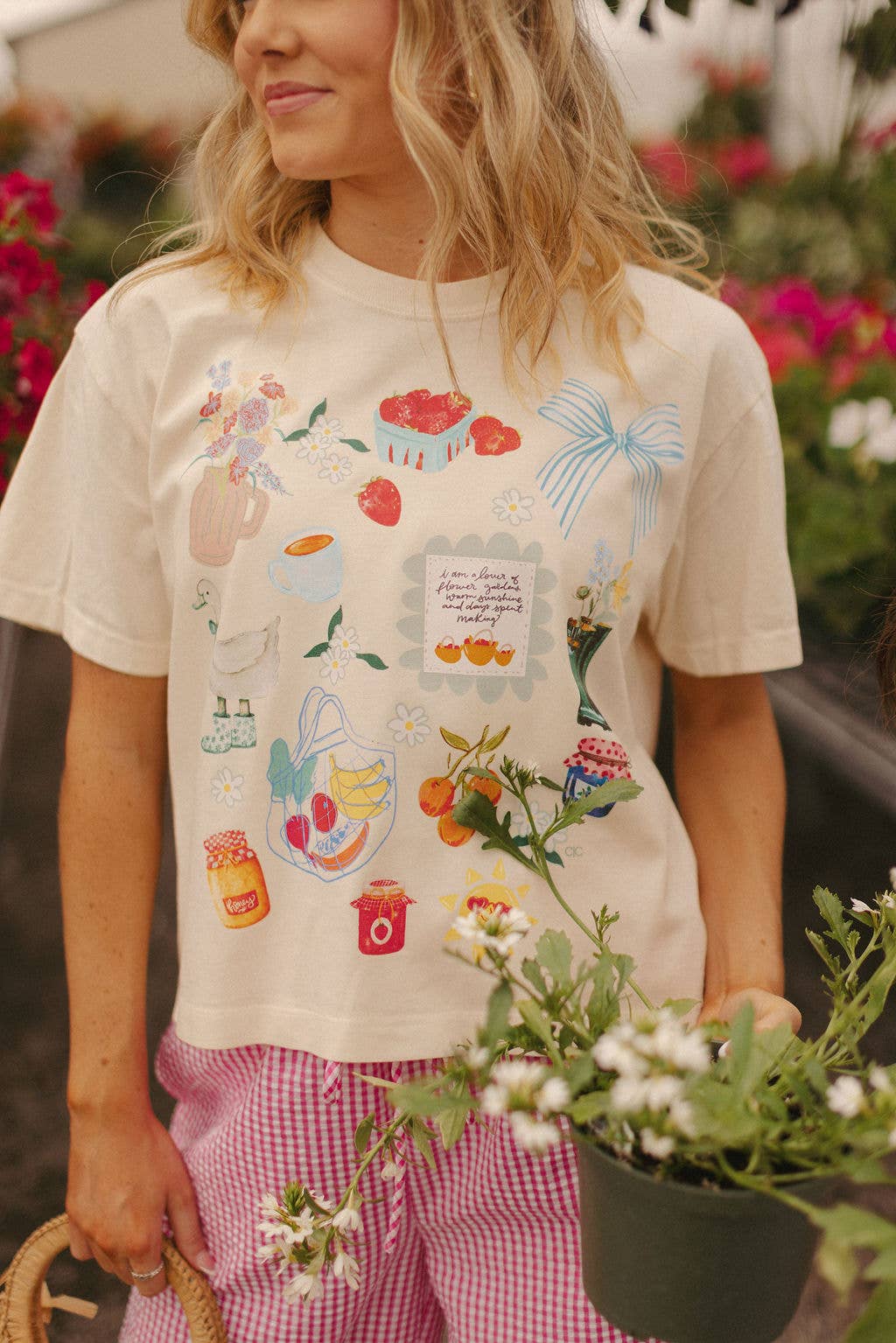 Summer Collage Mid Crop Graphic Tee