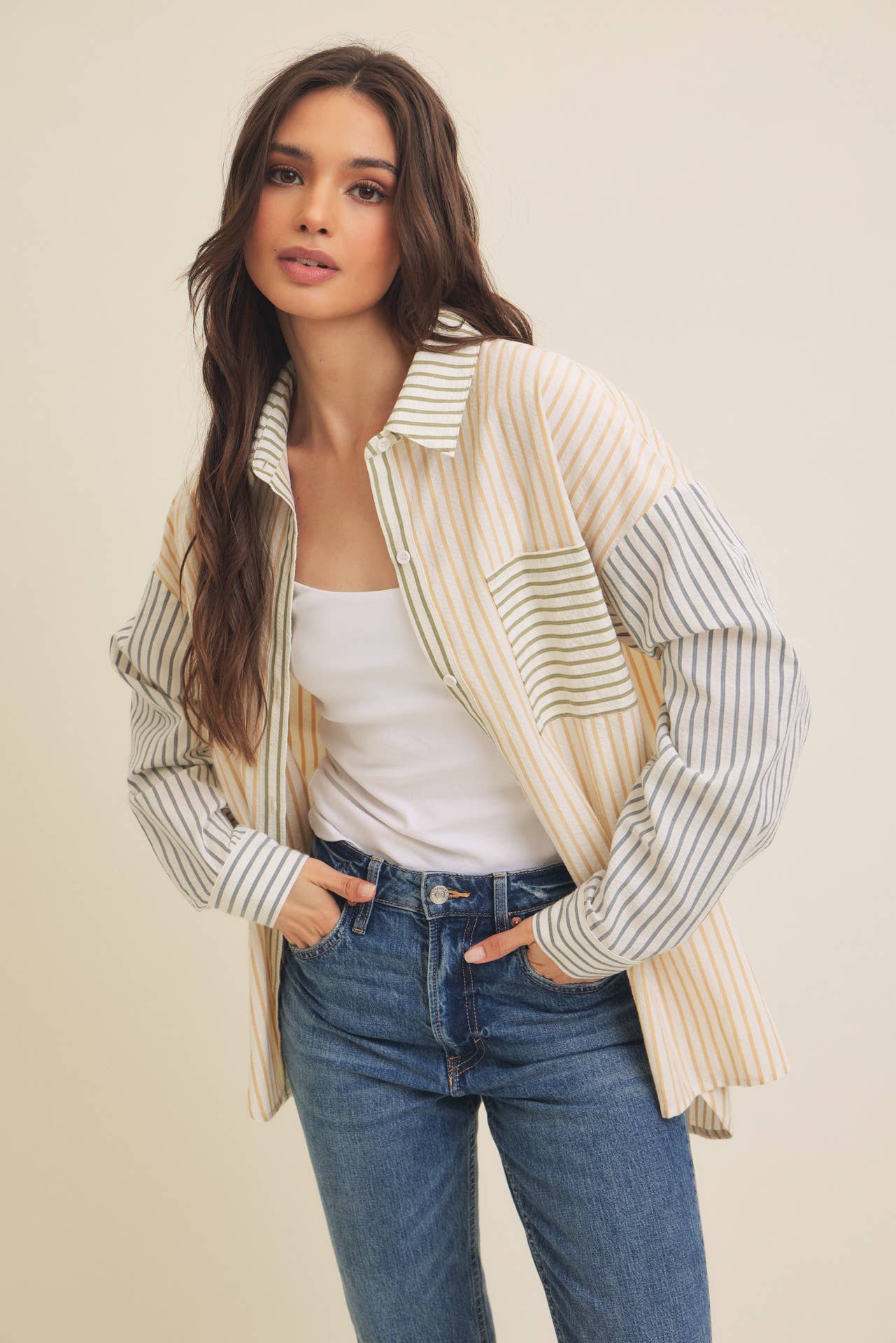 Spring Striped Button Down